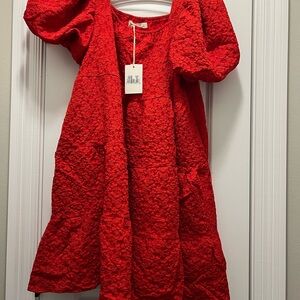 Red Textured Dress